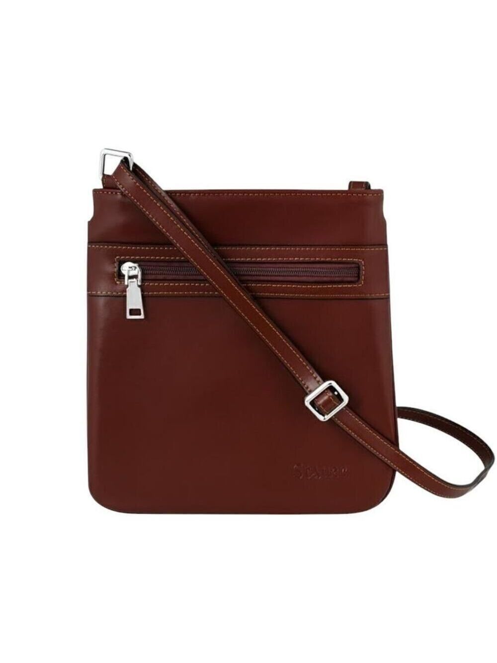Stauer Women's Brooklyn Brown Leather Hip Bag Large